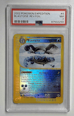 V1127: 2002: BLASTOISE-REV.FOIL: 4/165: EXPEDITION: PSA 7: NM: 87502259